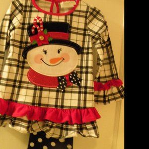 EMILY ROSE SNOWMAN CHRISTMAS OUTFIT   SET 3T NEW WITHOUT TAGS